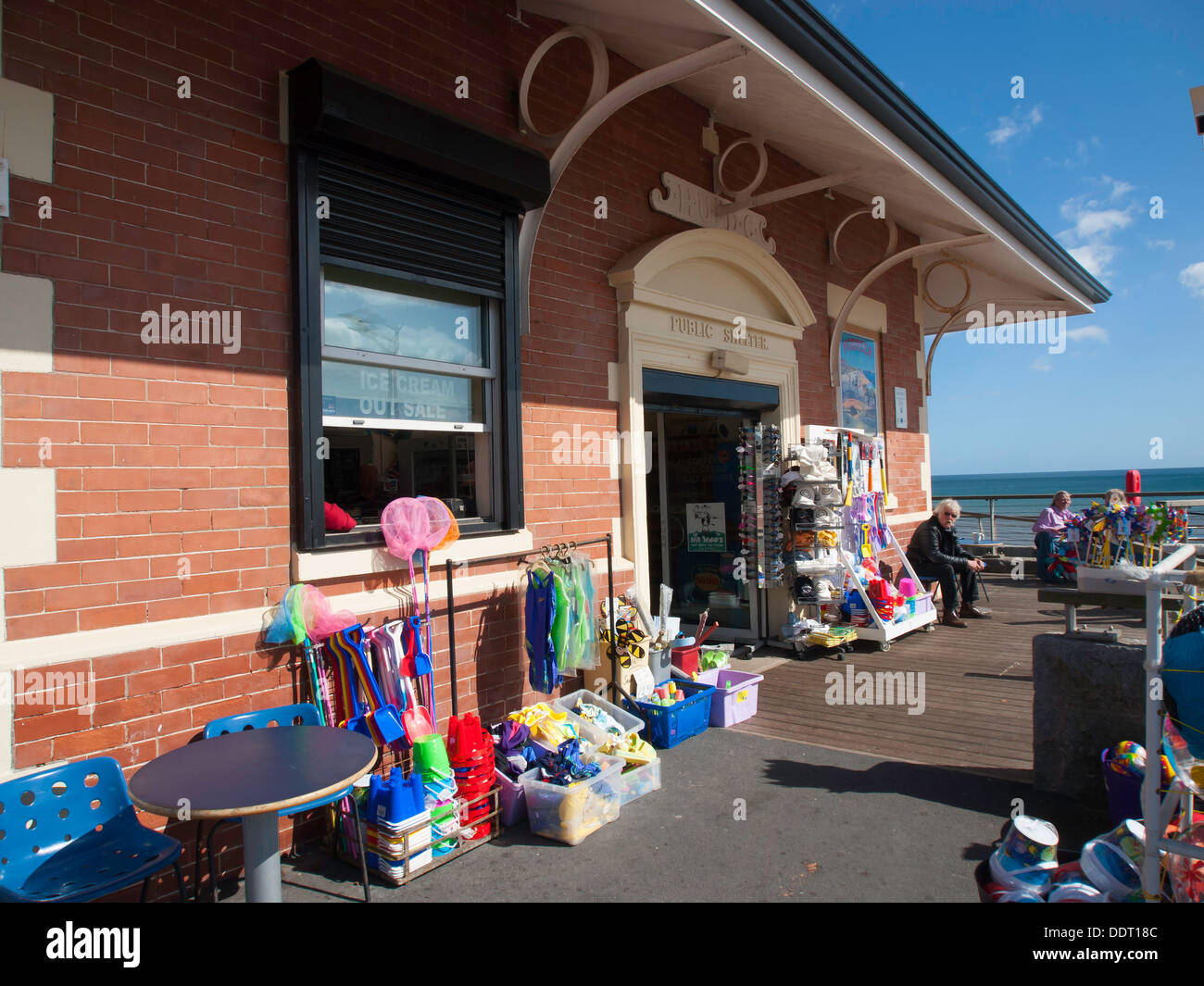 A former seaside shelter now a shop selling Buckets and Spades and