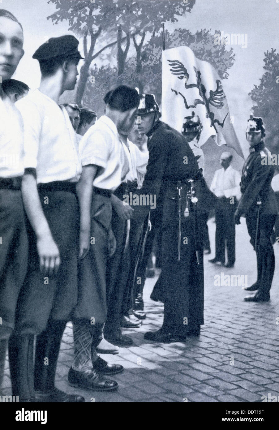 SA members being searched by the police in Berlin, c1920-1933. Artist: Unknown Stock Photo