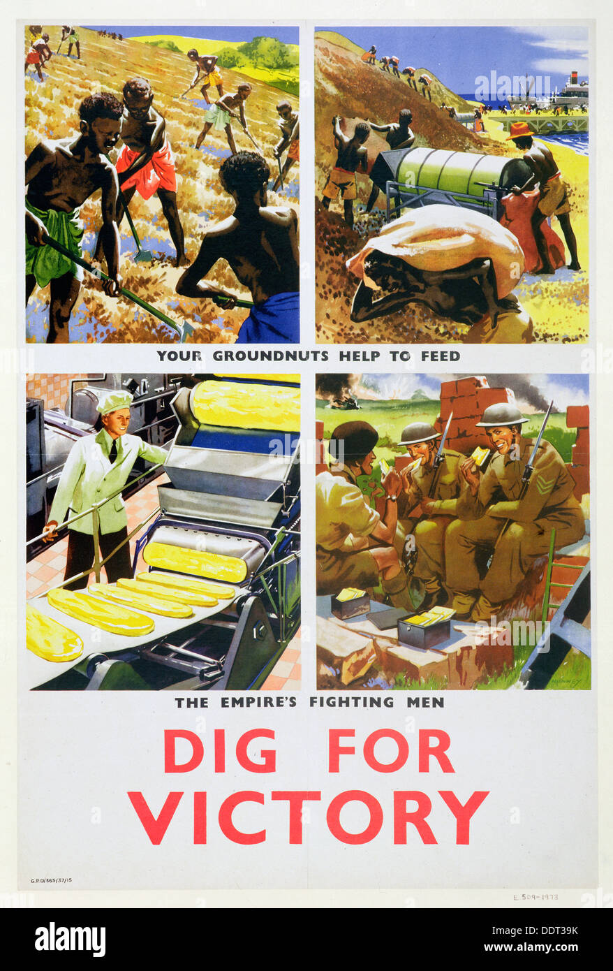 'Dig for Victory', propaganda poster for Britain's African colonies, c1940. Artist: Unknown Stock Photo