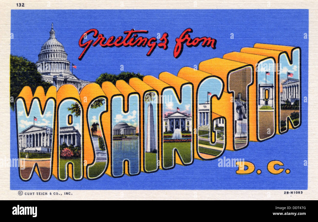 Postcard of washington hi-res stock photography and images - Alamy