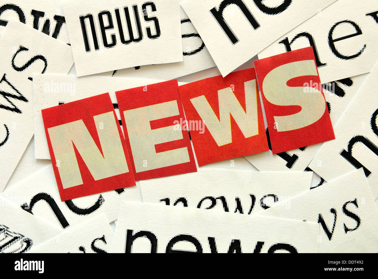 Daily News with red newspaper letters Stock Photo