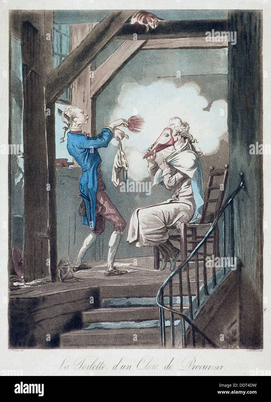 'The Toilet of an Attorney's Clerk', c1778-1832. Artist: Philibert Louis Debucourt Stock Photo