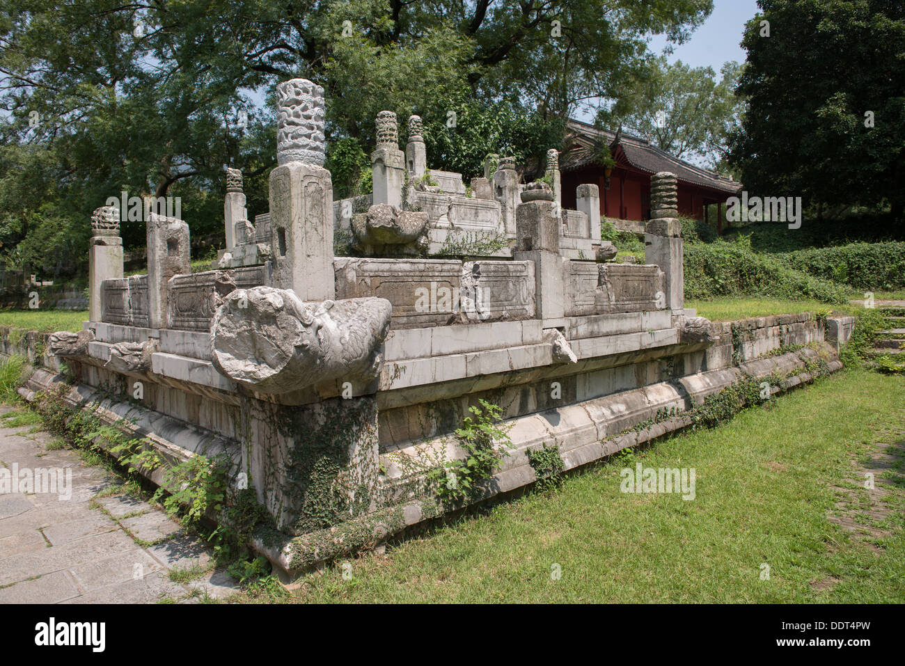 Ming Tombs, Nanjing, China. Terrace under the Xiaoling Hall. Stock Photo