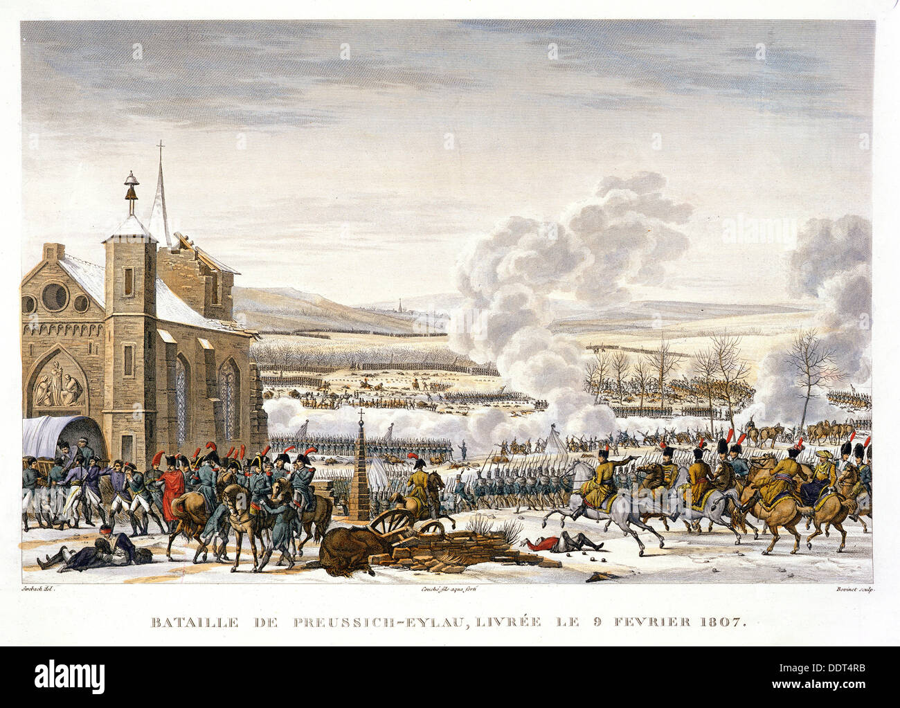 The Battle of Eylau, Germany, 9th February 1807. Artist: Edme Bovinet Stock Photo
