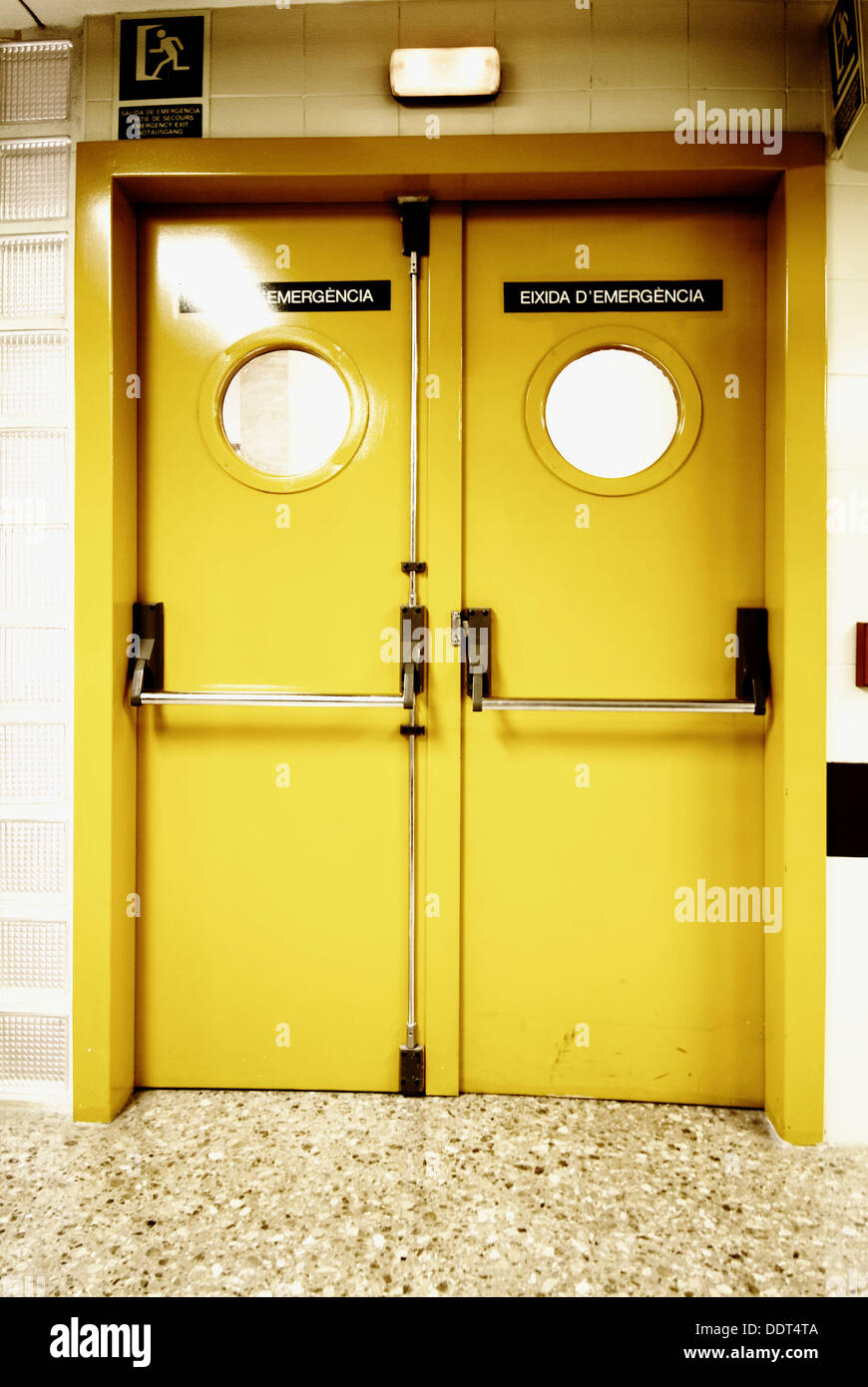 Emergency exit doors Stock Photo Alamy