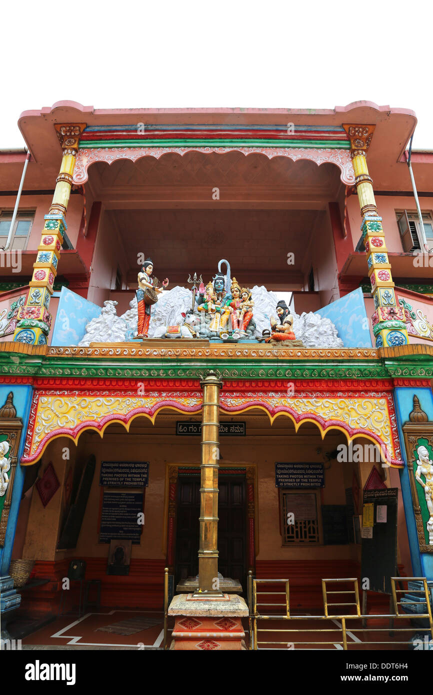 Colorful God statues in Idagunji Ganesha temple in Karnataka, India