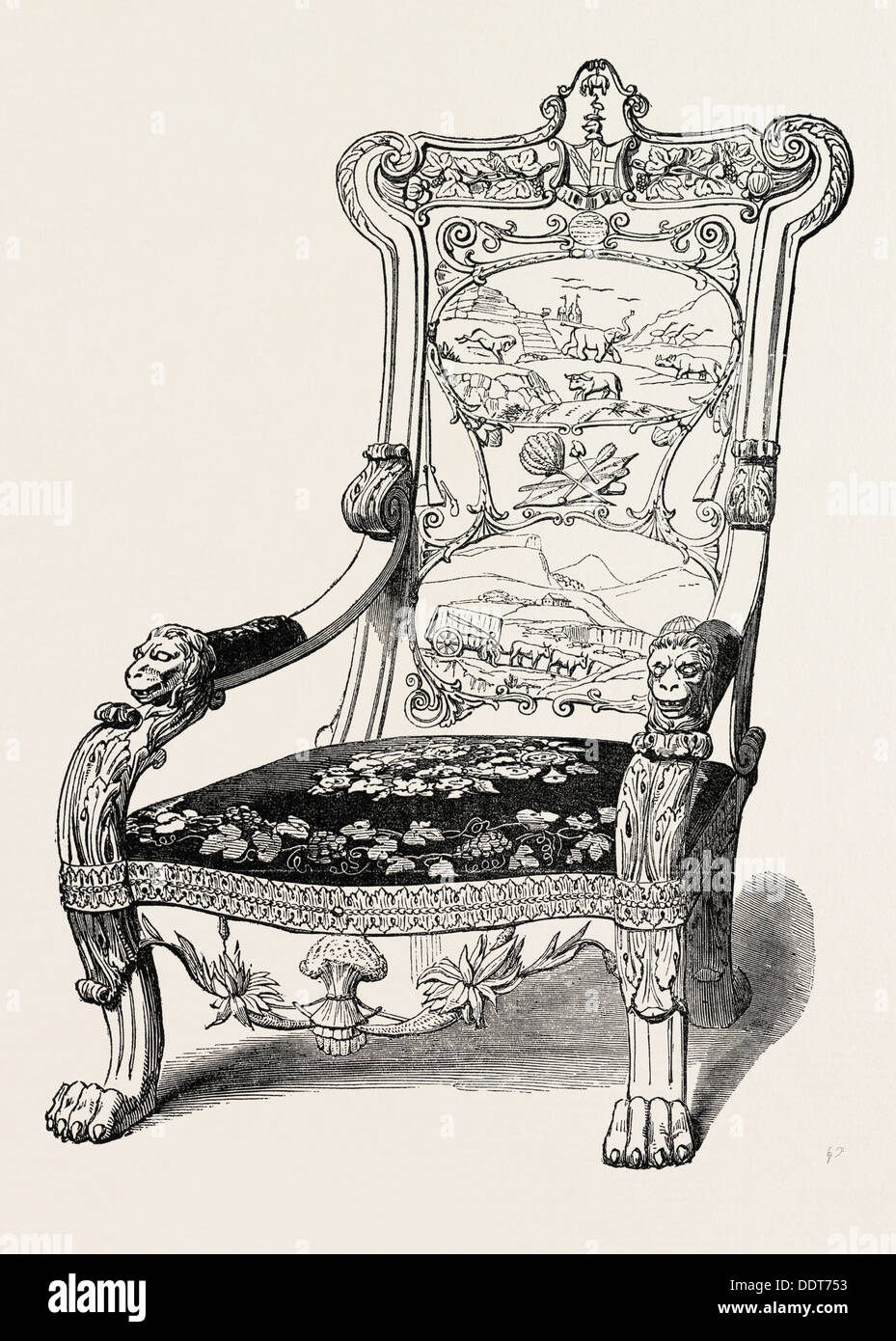 CHAIR PRESENTED TO C.B. ADDERLEY, ESQ., M.P., BY THE COLONISTS OF THE EASTERN PROVINCE OF THE CAPE OF GOOD HOPE, SOUTH AFRICA Stock Photo
