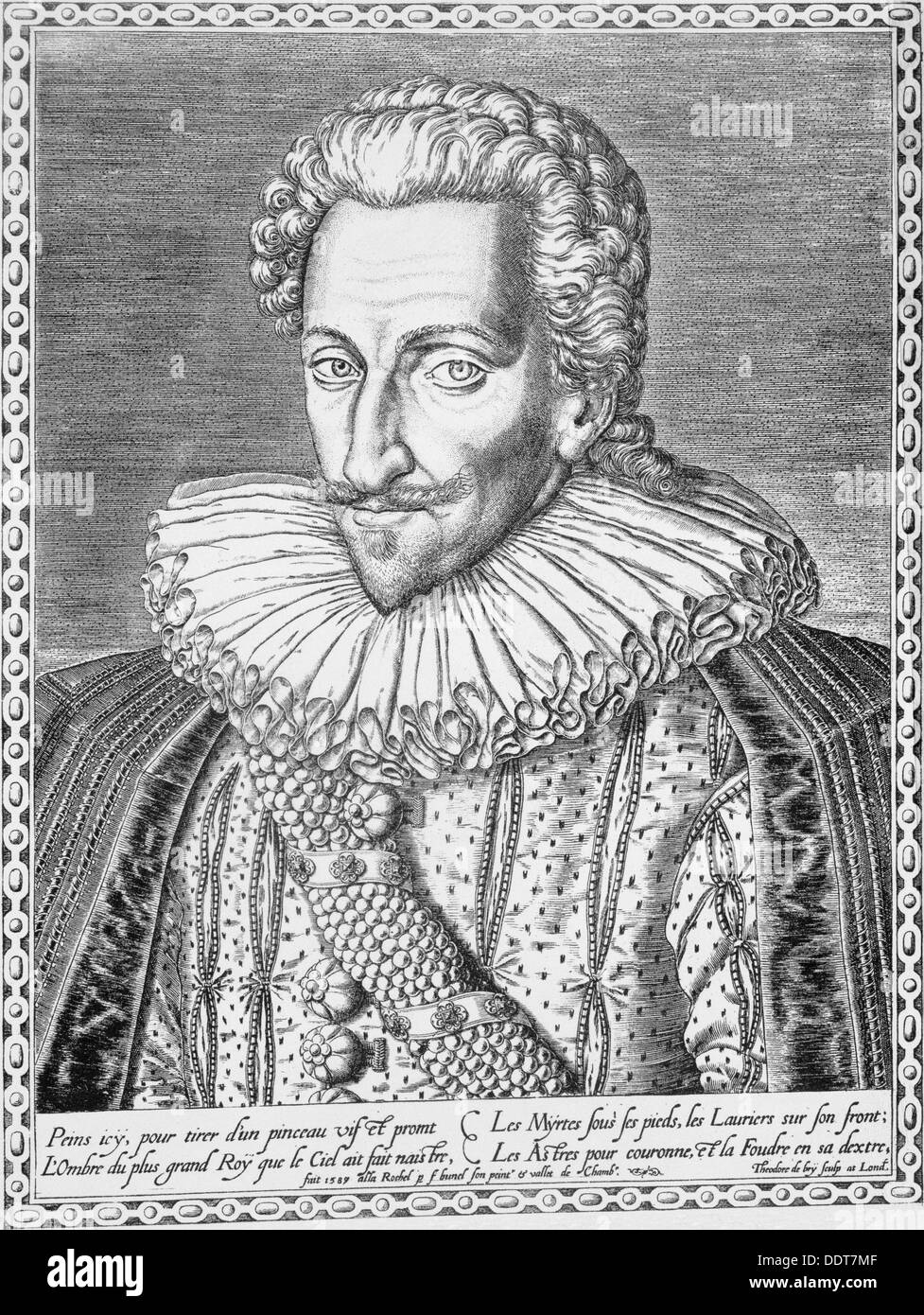 Henri IV of France as King of Navarre, 1589. Artist: Theodore de Bry Stock Photo