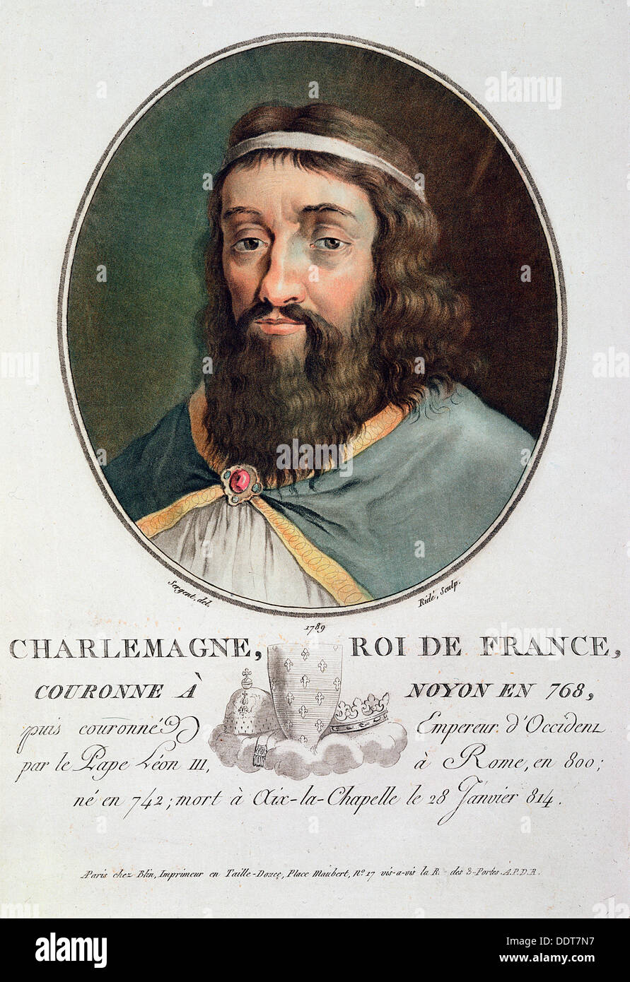 'Charlemagne, King of France', 1789. Artist: Ride Stock Photo