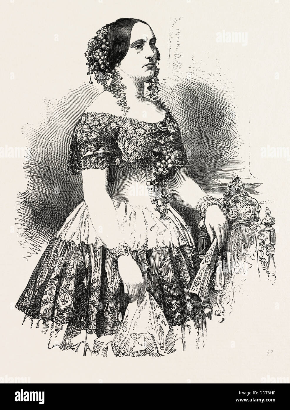 MDLLE. ELENA ANGRI,1821/1824-1886, OF THE ROYAL ITALIAN OPERA, COVENT GARDEN, LONDON, UK, 1851 engraving Stock Photo