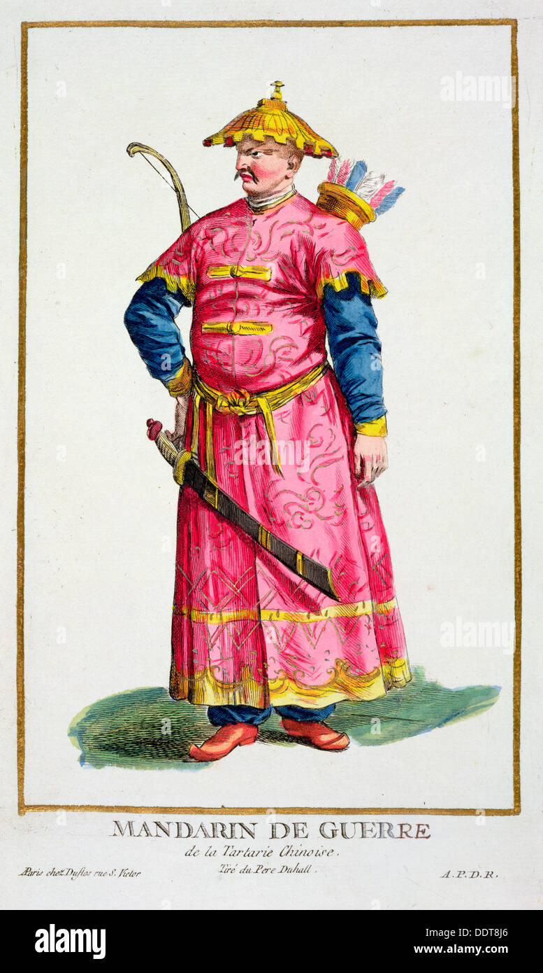 A Mandarin warlord, 1780. Artist: Pierre Duflos Stock Photo