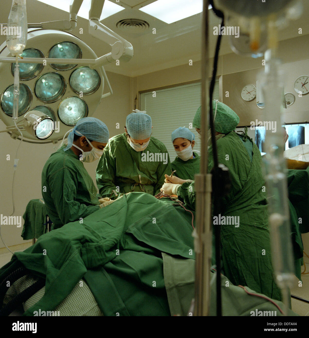 Hospital operating theatre, Royal Masonic Hospital, Hammersmith, London, 1980. Artist Michael