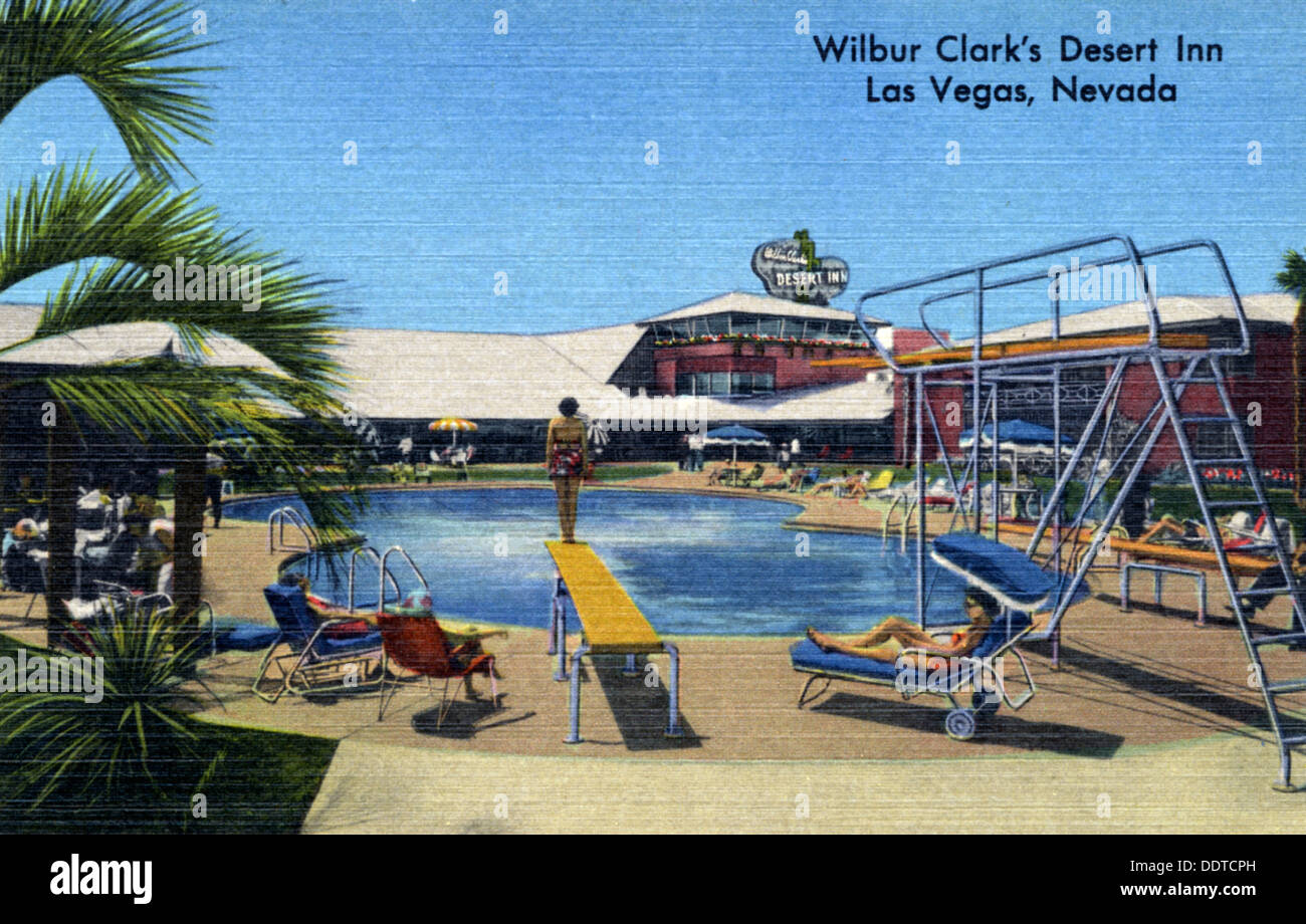 Swimming pool, Wilbur Clark's Desert Inn, Las Vegas, Nevada, USA, 1951. Artist: Unknown Stock Photo