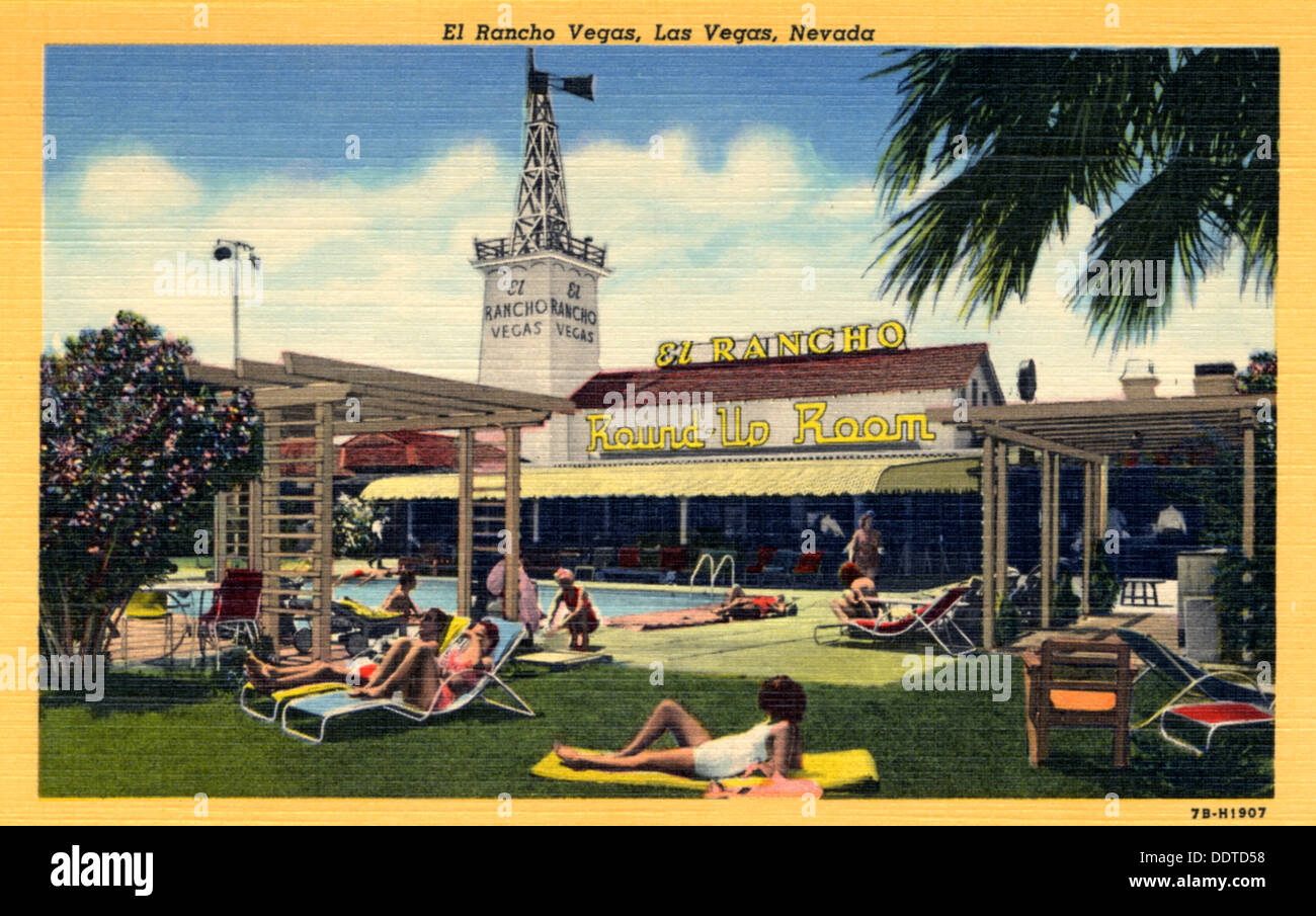 El Rancho Vegas, Las Vegas, Nevada', postcard, 1947. Artist: Unknown Stock  Photo - Alamy