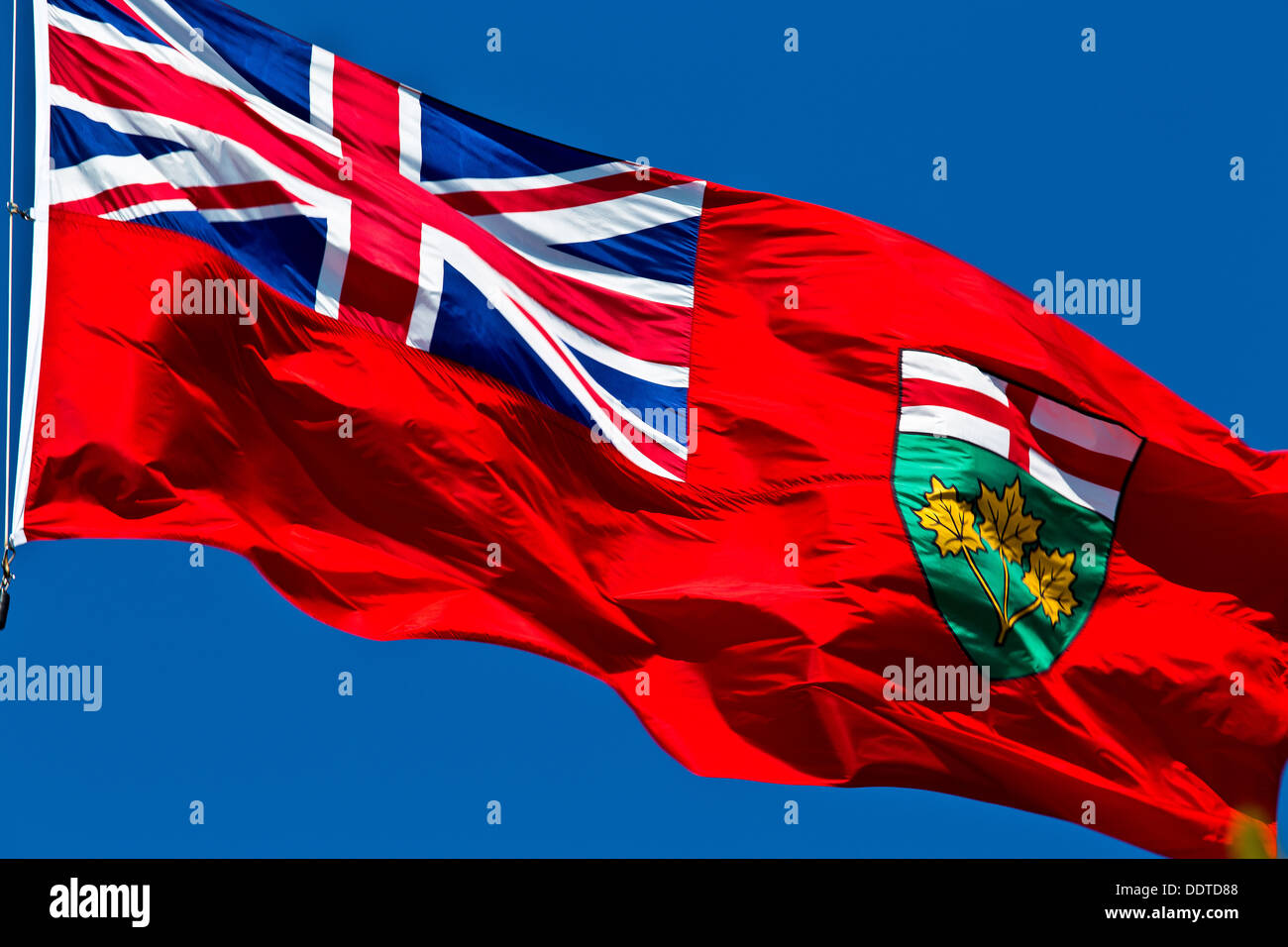 Flag of Province of Ontario Canada Stock Photo