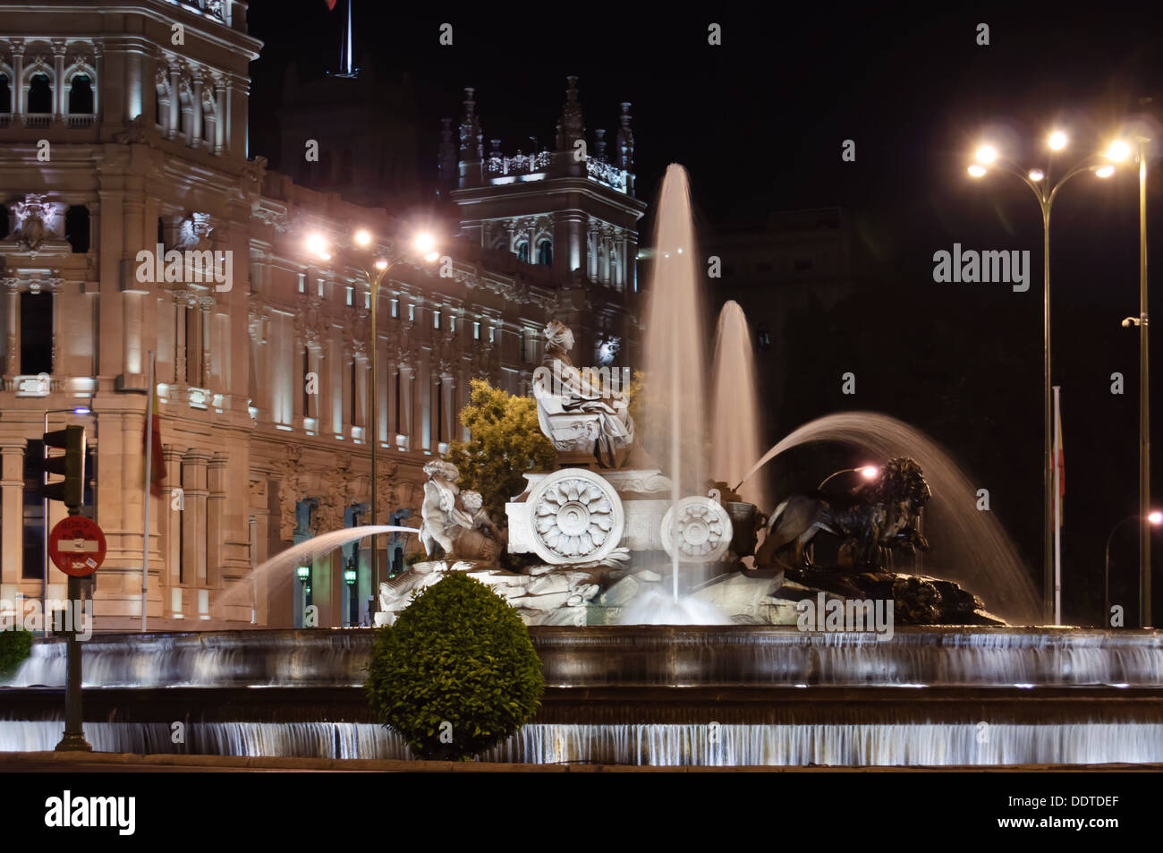 The Plaza de Cibeles at the nigth Stock Photo