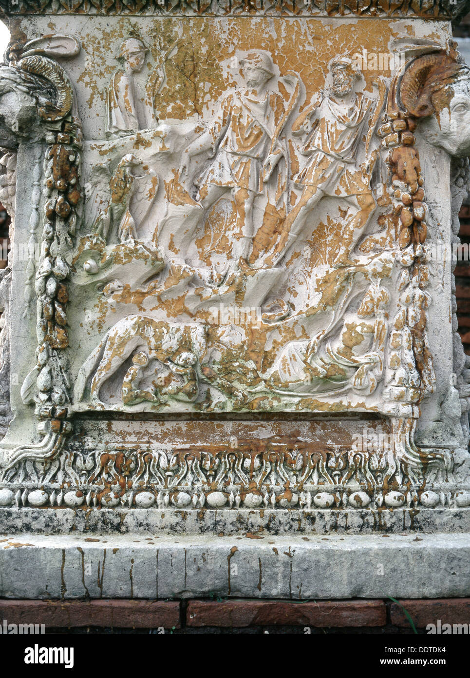 Roman marble altar, Ostia, Italy. Artist: Werner Forman Stock Photo