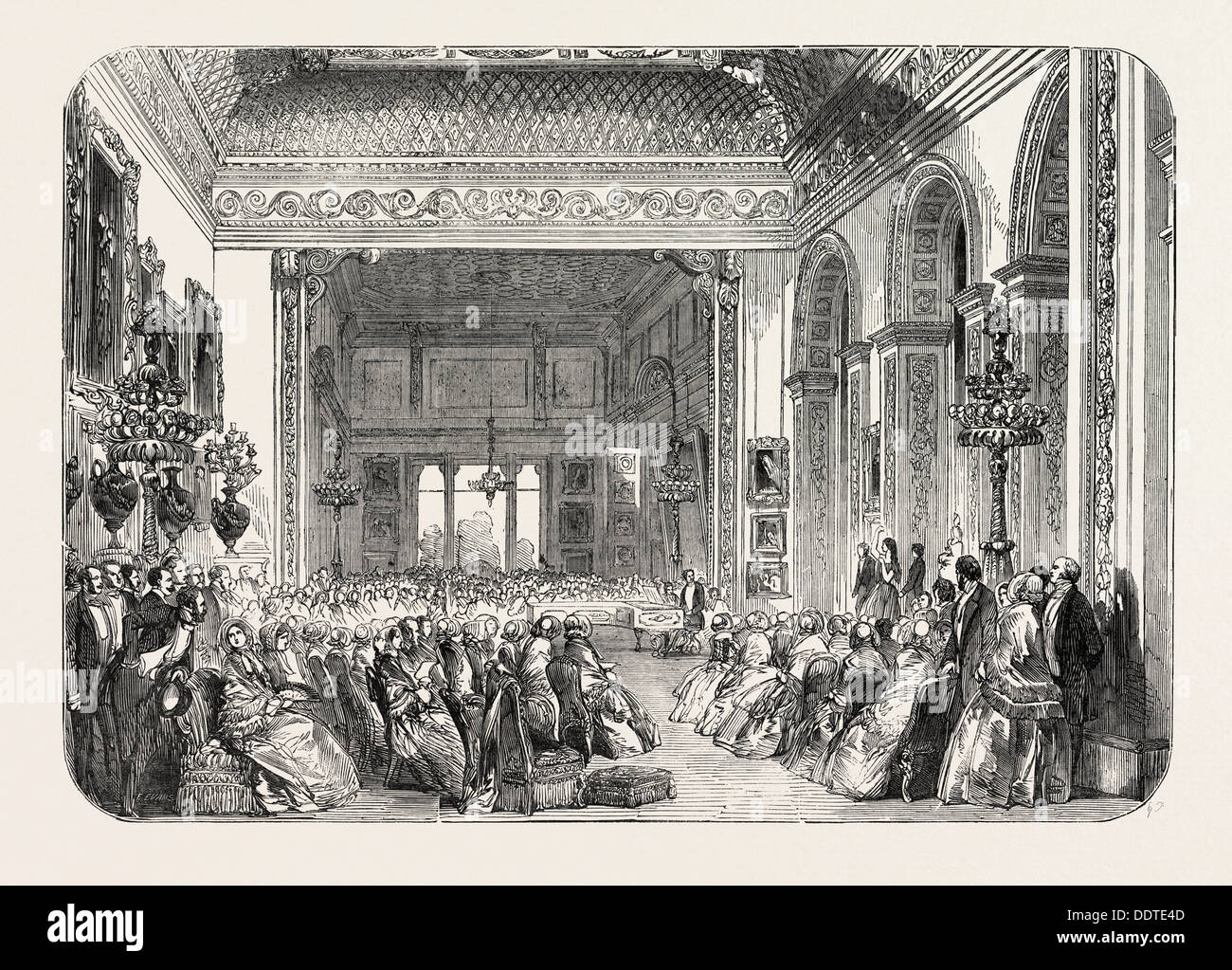 MATINEE MUSICALE AT STAFFORD HOUSE, LANCASTER HOUSE, LONDON, UK, 1851 engraving Stock Photo