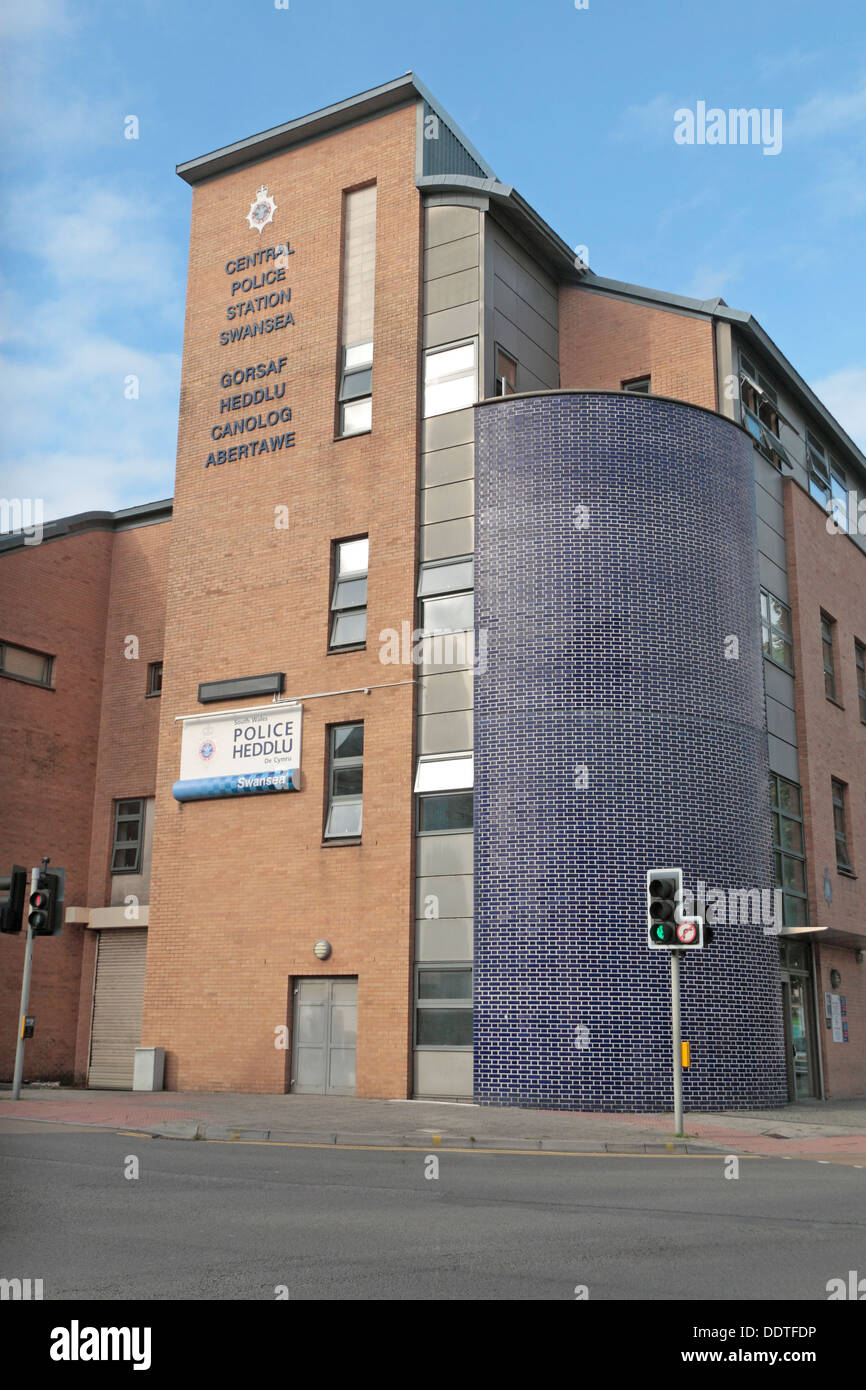 Swansea Central Police Station, Swansea, West Glamorgan Stock Photo