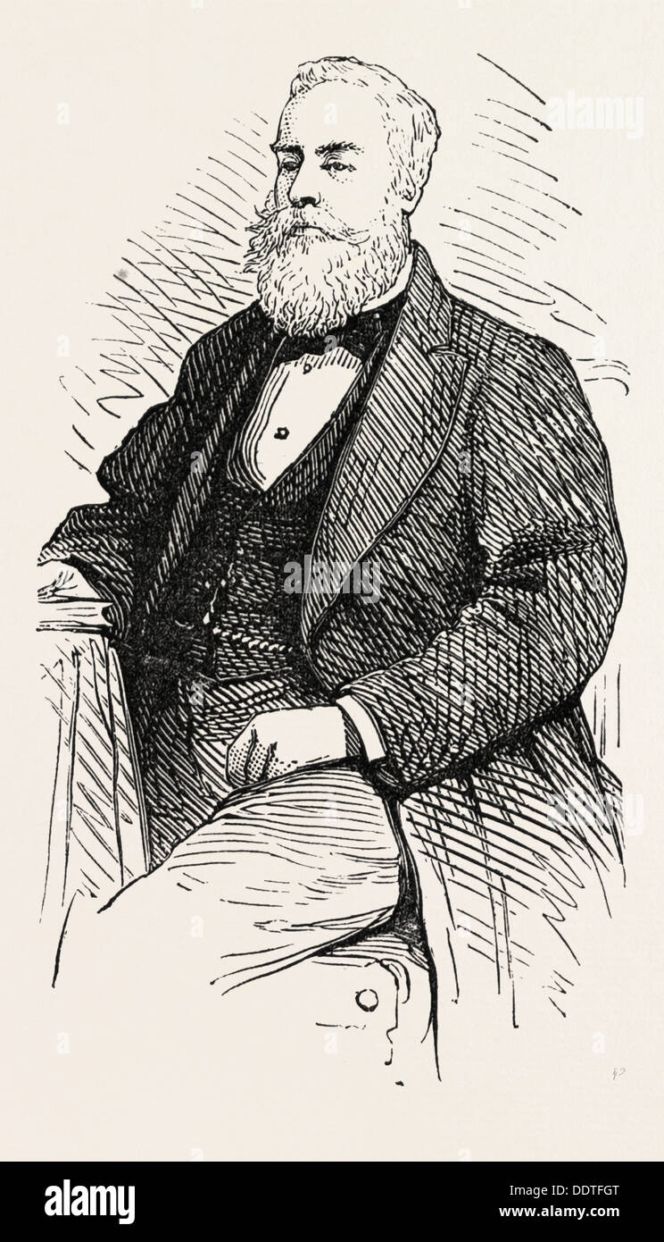 SIR. ALBERT DAVID SASSOON, K.S.I., 1873 engraving Stock Photo