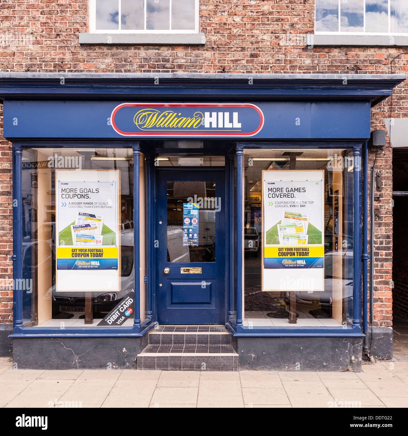 The William Hill bookies betting shop in Bedale , North Yorkshire, England, Britain, Uk Stock Photo