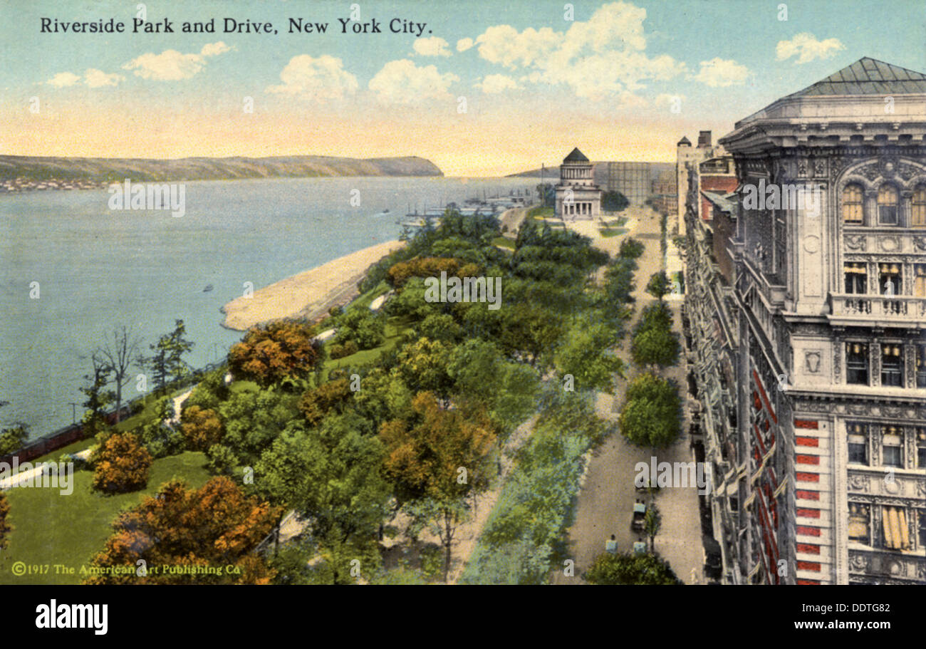 Riverside Park and Drive, New York City, New York, USA, 1916. Artist: Unknown Stock Photo
