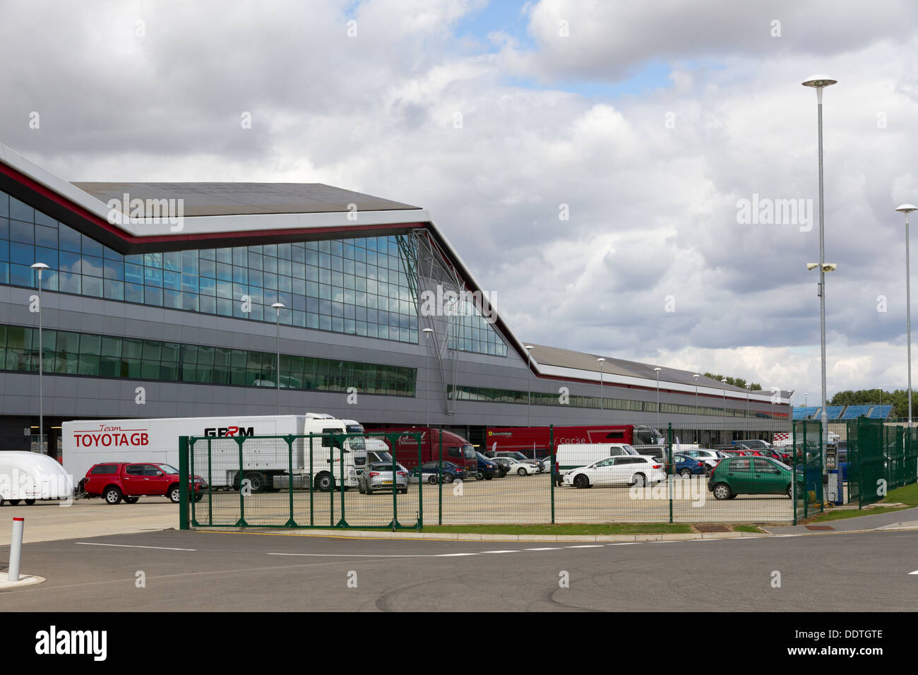 The Wing building at Silverstone Racing Circuit, housing pits, paddock, media and conferencing facilities. Stock Photo
