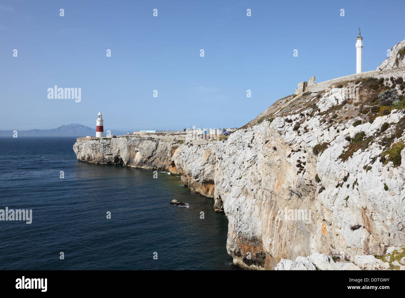 Lighthouse at the Europa Point in Gibraltar Stock Photo - Alamy