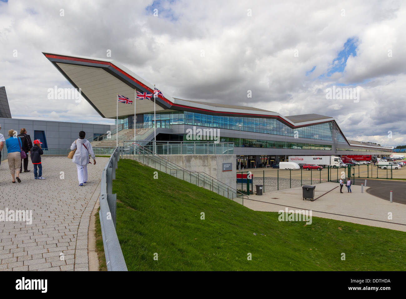 The Wing building at Silverstone Racing Circuit, housing pits, paddock, media and conferencing facilities. Stock Photo