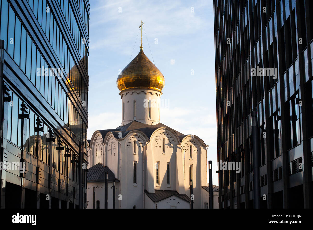 Temple of St. Nicholas at Tverskaya Zastava in Moscow Stock Photo