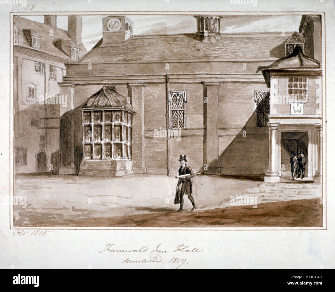 View of the hall, Furnival's Inn, City of London, 1815. Artist CN