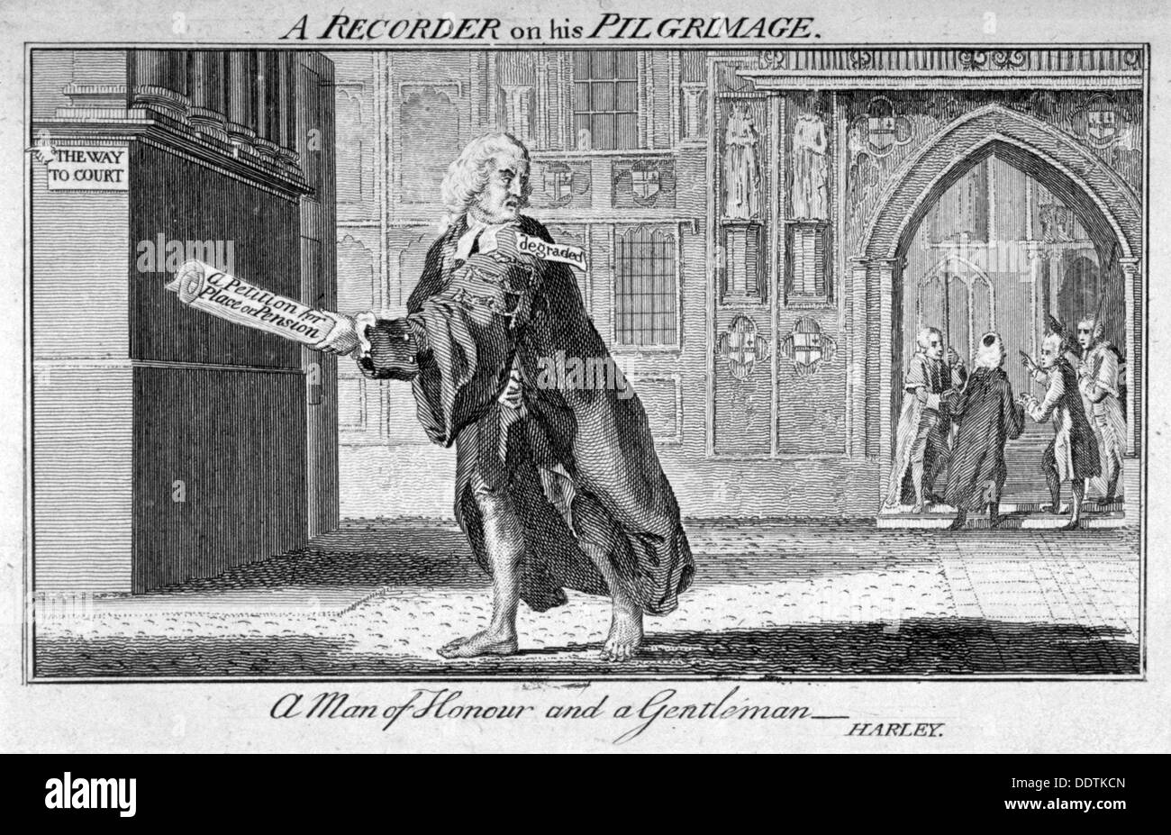 'A Recorder on his pilgrimage', 1770. Artist: Anon Stock Photo