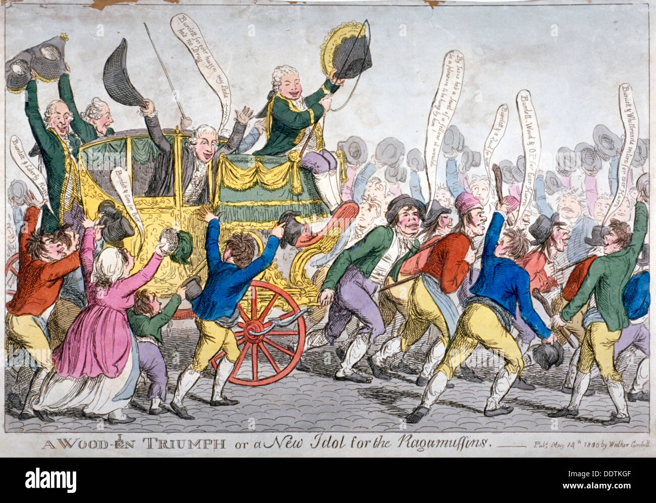 'A Wood-in Triumph, or a New Idol for the Ragamuffins', 1809. Artist: C Williams Stock Photo