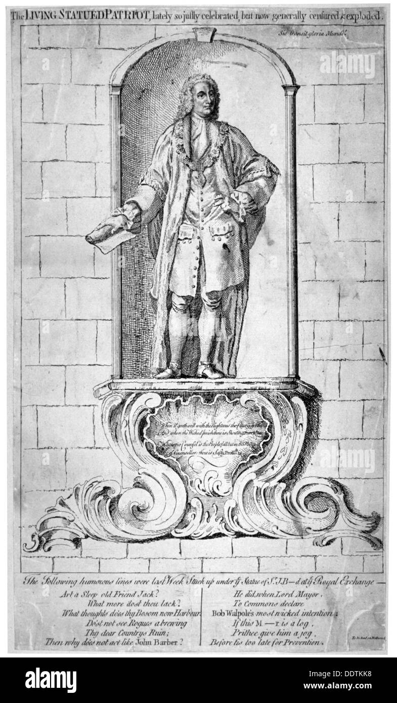 Satire relating to Sir John Barnard, 1755. Artist: Anon Stock Photo