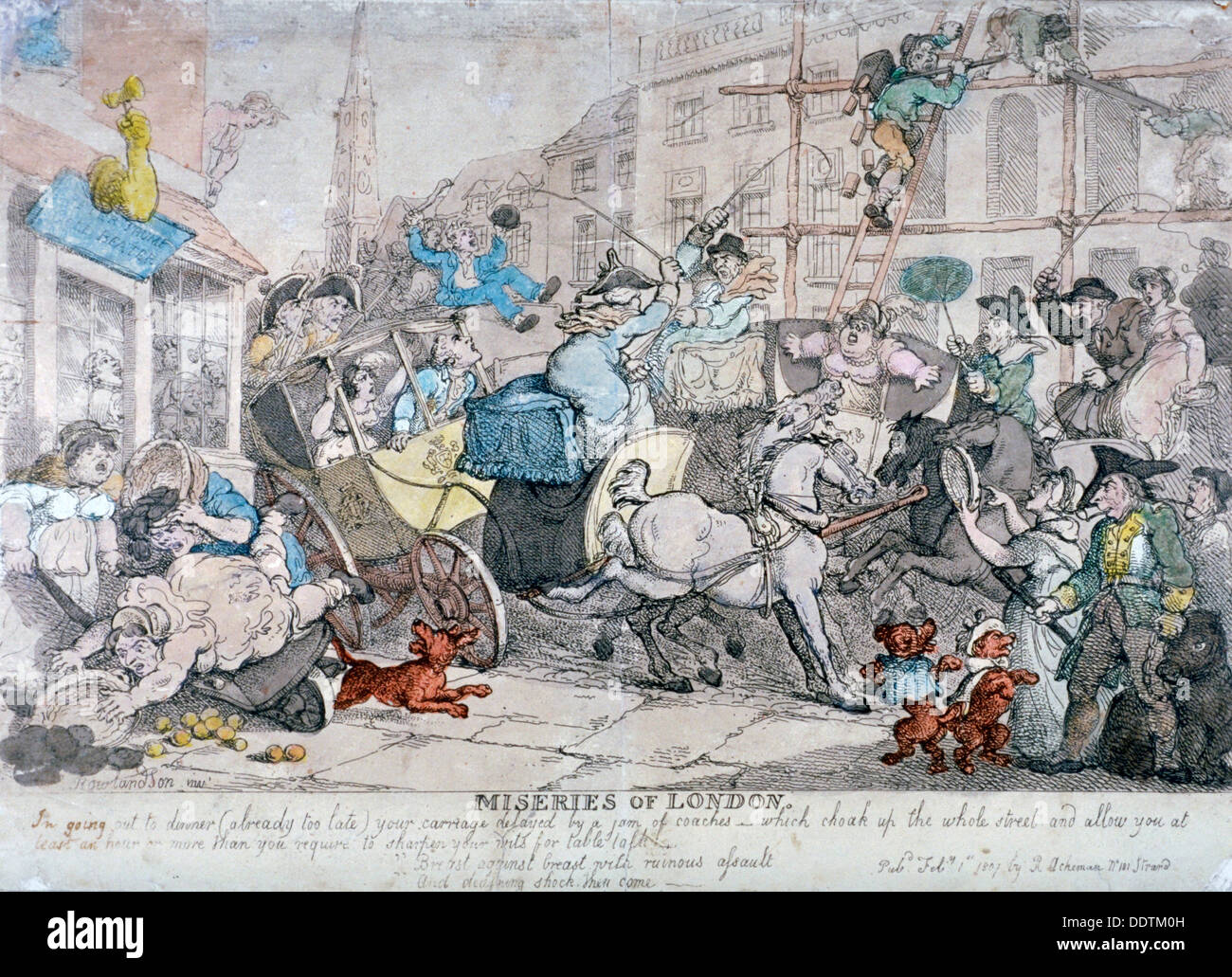 'Miseries of London...', 1807. Artist: Thomas Rowlandson Stock Photo