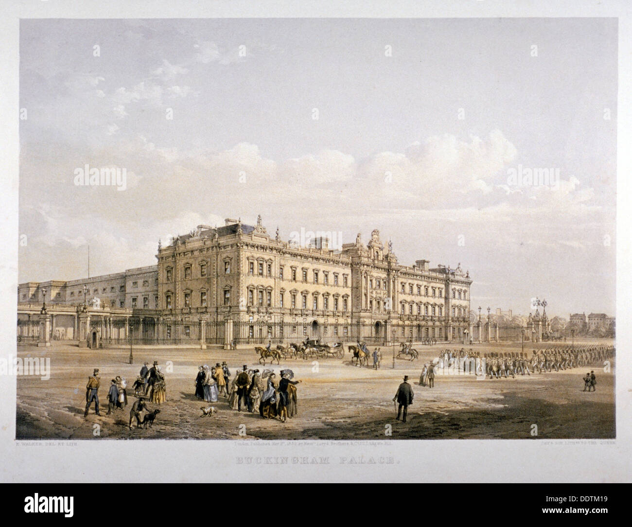 Buckingham Palace, London, 1852. Artist: E Walker Stock Photo