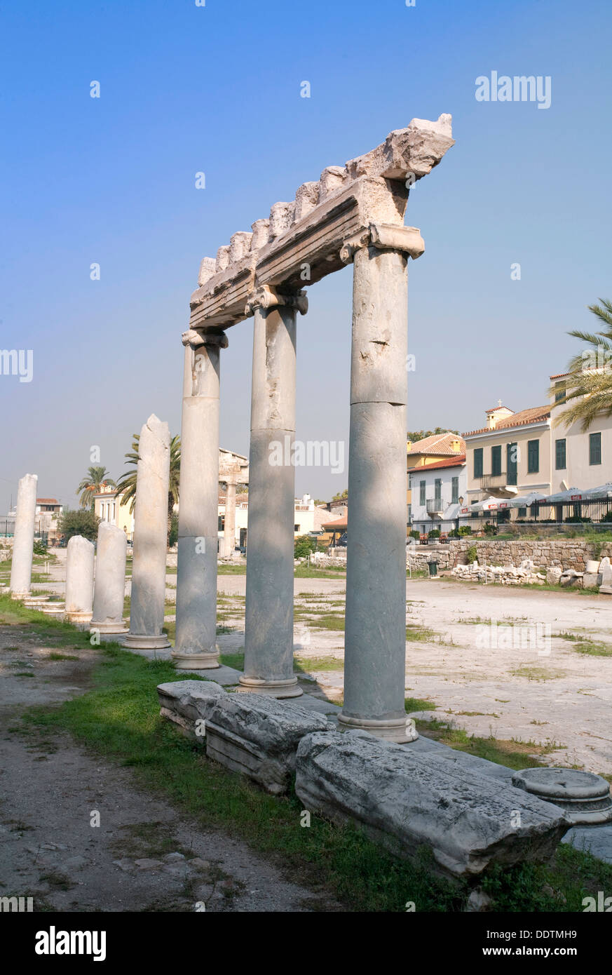 A portico in the Roman Agora of Athens, Greece. Artist: Samuel Magal Stock Photo