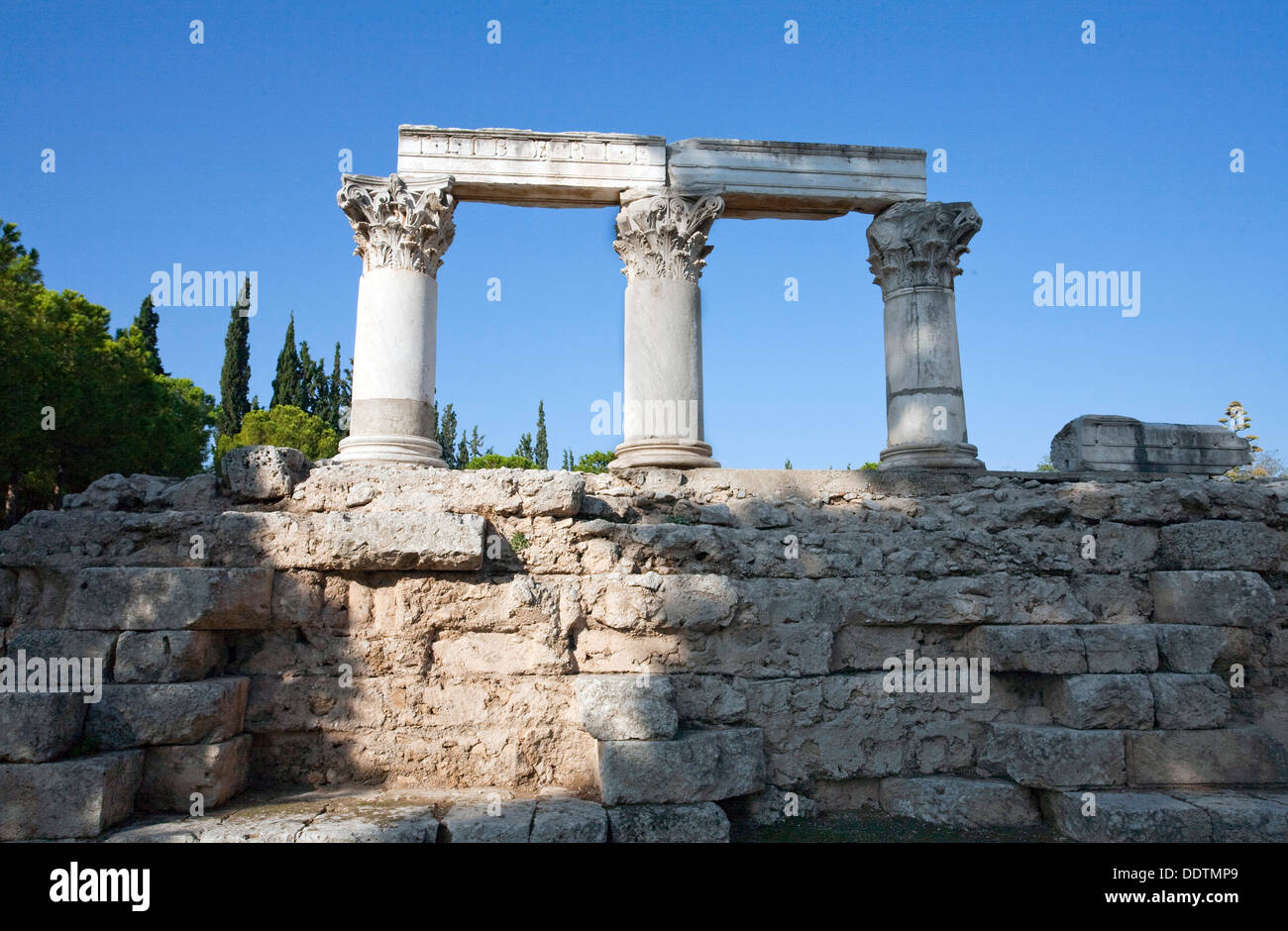 The Temple of Octavia (Temple E) at Corinth, Greece. Artist: Samuel Magal Stock Photo