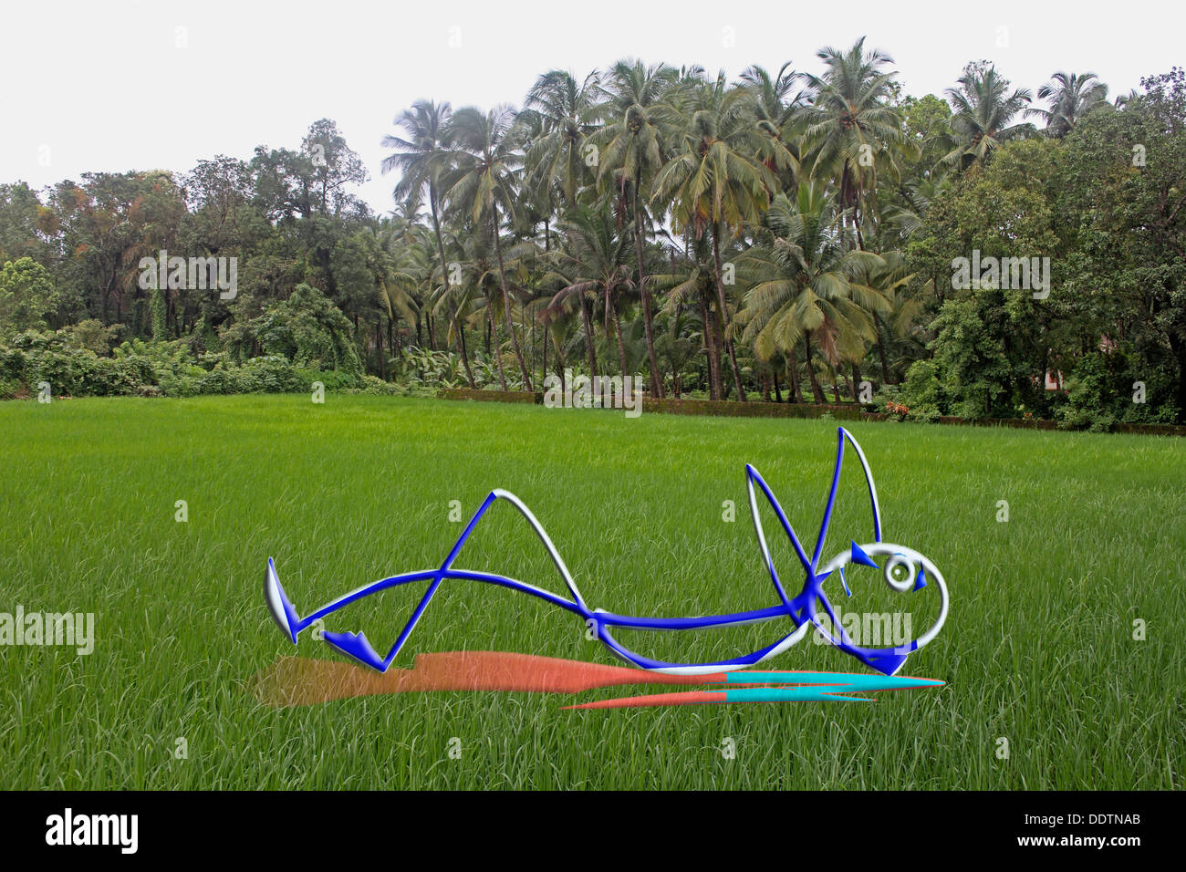 Man sleeping or relaxing, illustration concept Stock Photo