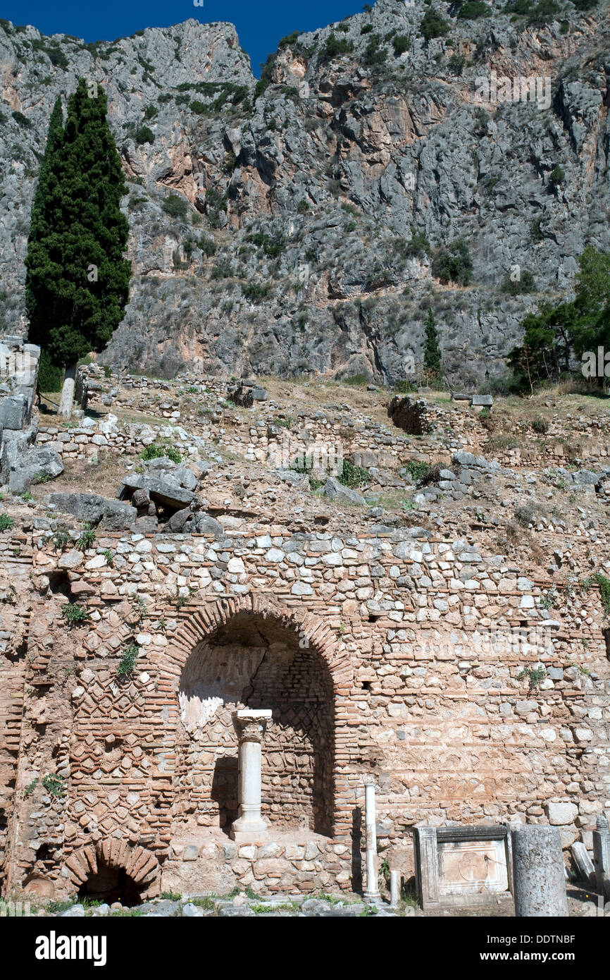 The Roman Agora in Delphi, Greece. Artist: Samuel Magal Stock Photo