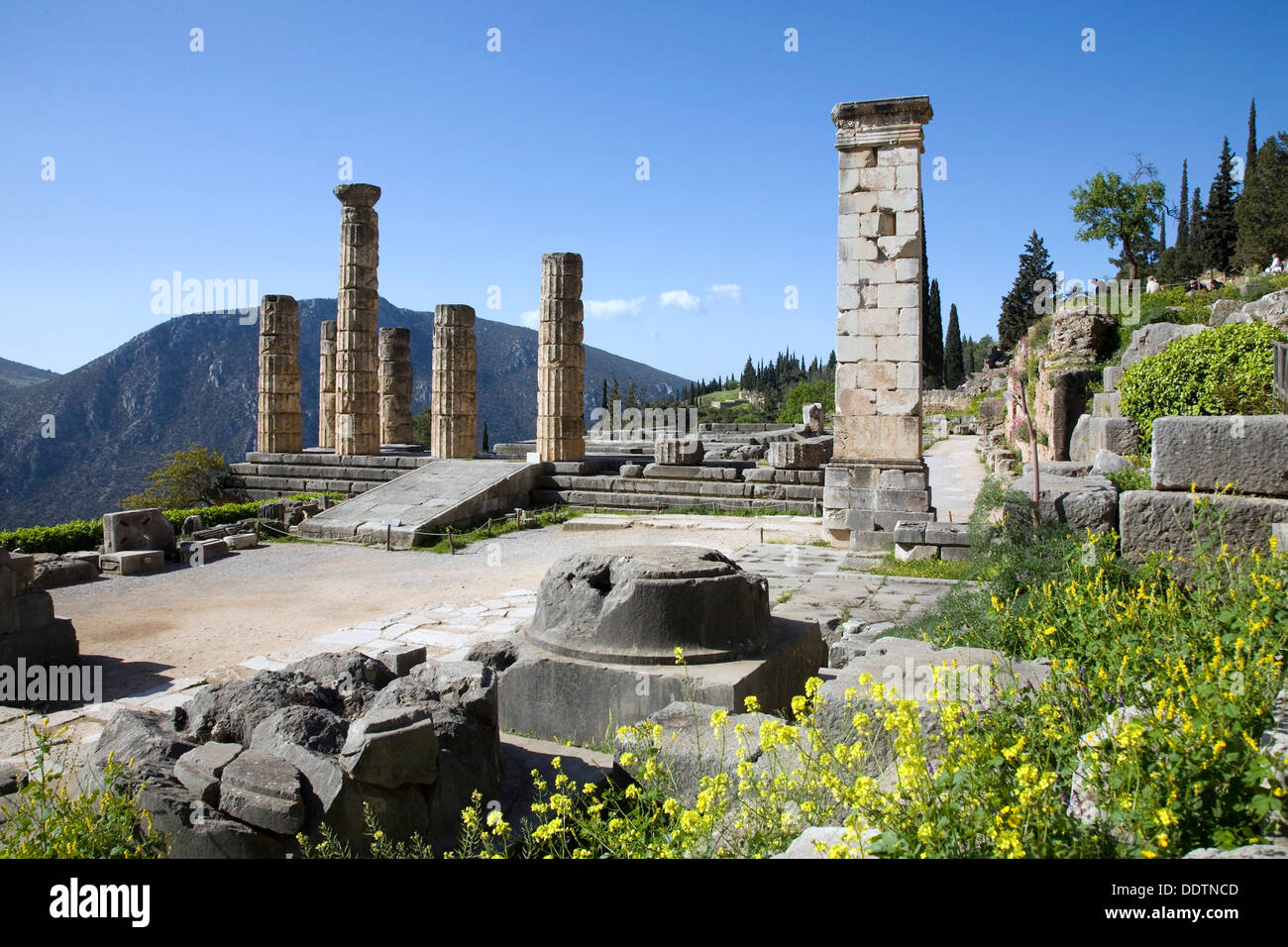 The Temple of Apollo, Delphi, Greece. Artist: Samuel Magal Stock Photo