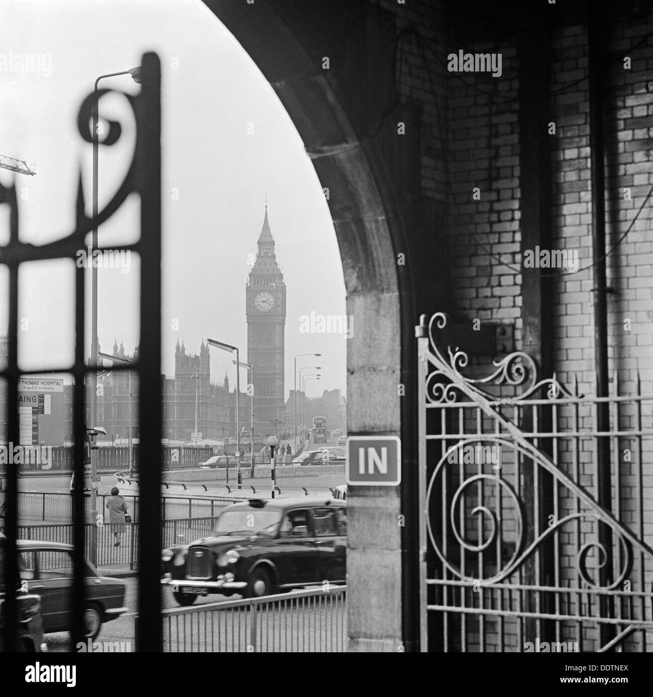 Big Ben and the Houses of Parliament from Waterloo Station, London, 1960-1972. Artist: John Gay Stock Photo