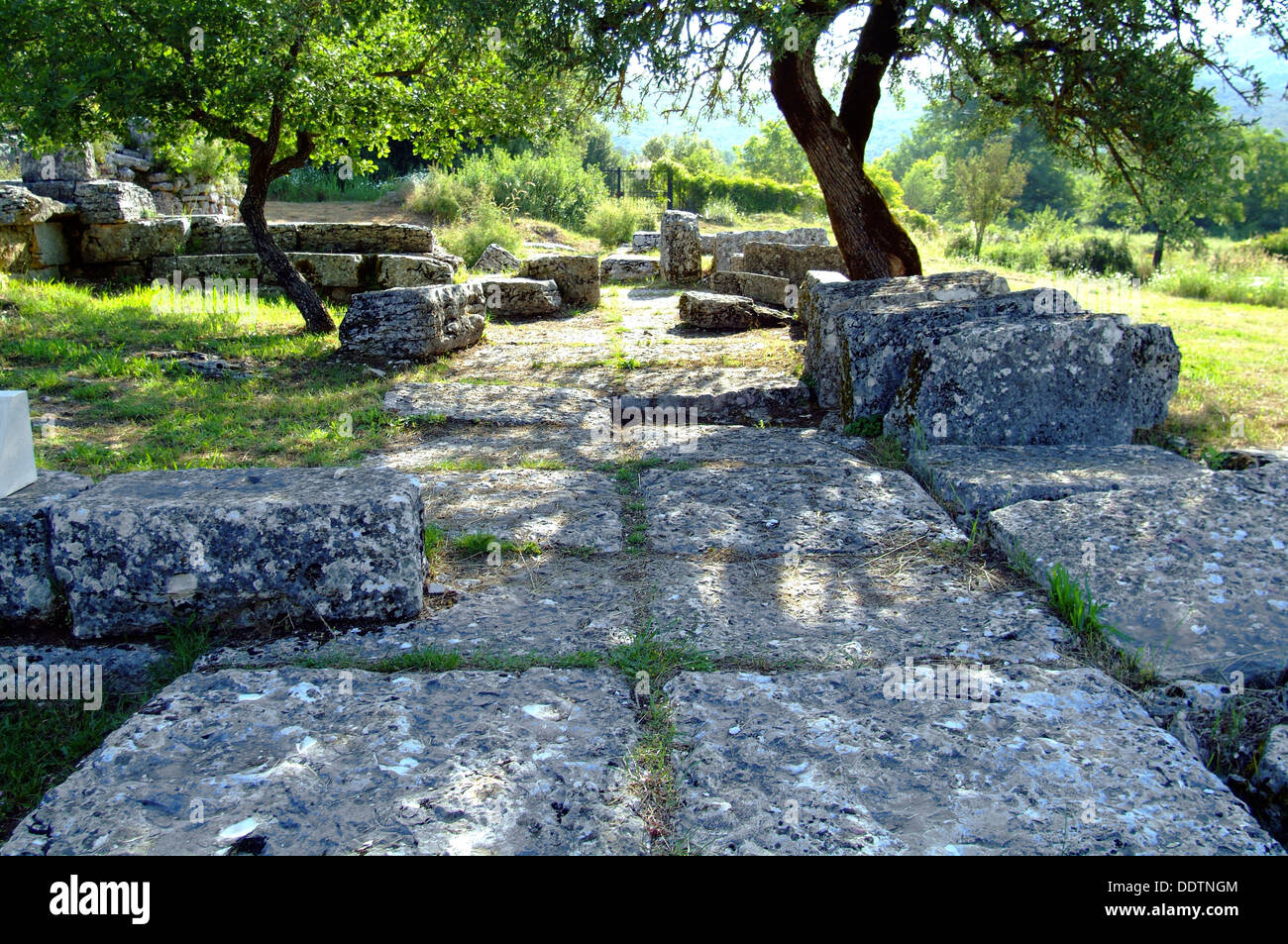 The Temple of Heracles at Dodona, Greece. Artist: Samuel Magal Stock Photo