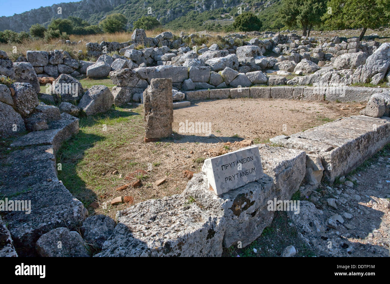 The Prytaneion at Kassope, Greece. Artist: Samuel Magal Stock Photo