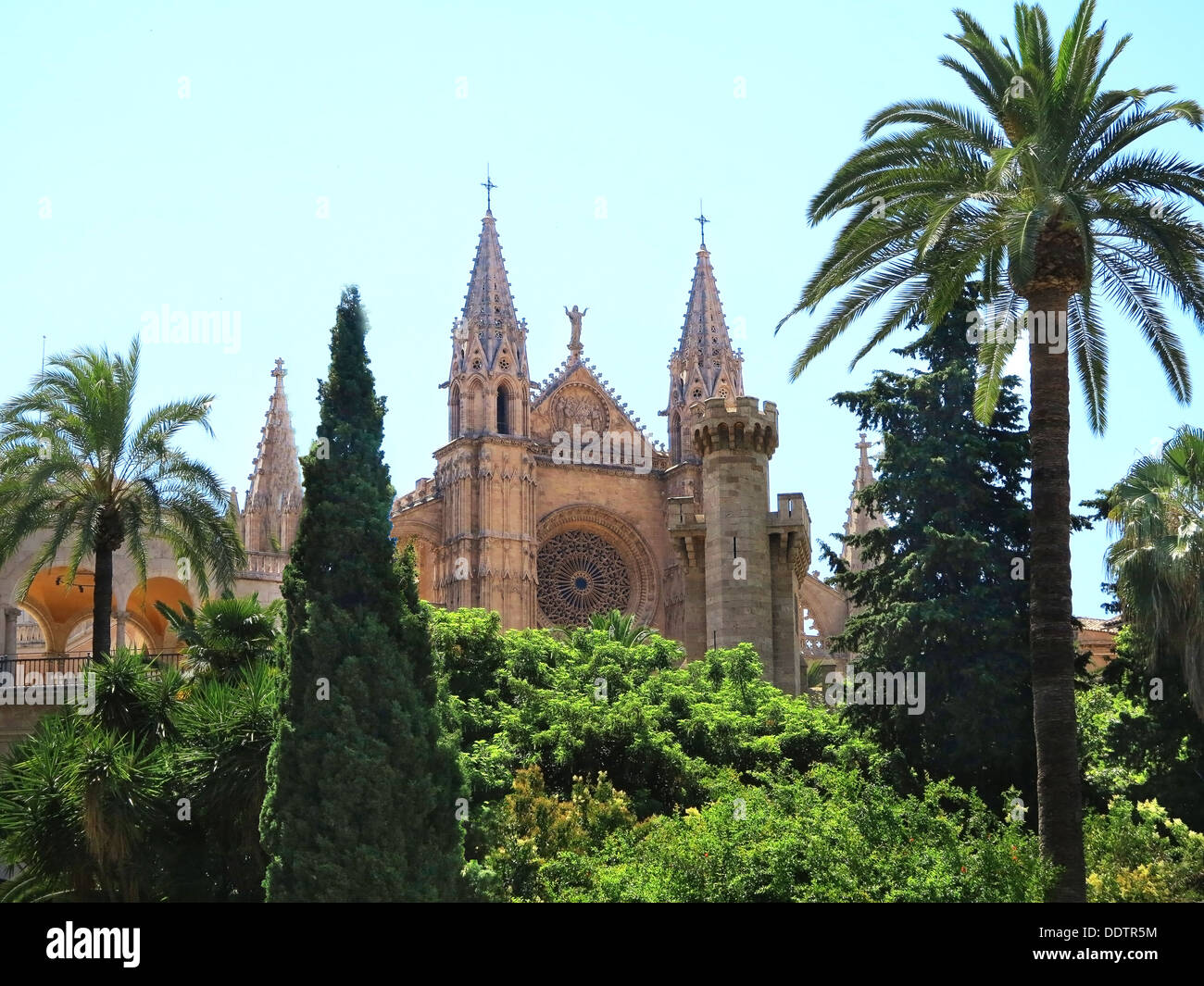 Palma of Mallorca Cathedral Balearics Spain on a nice spring day Stock Photo