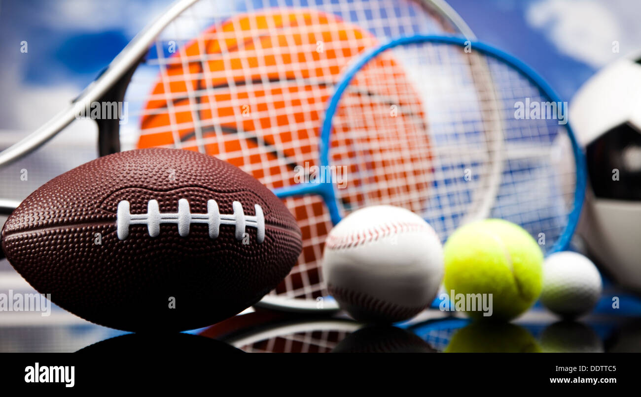 Sports balls, a lot of balls and stuff Stock Photo Alamy