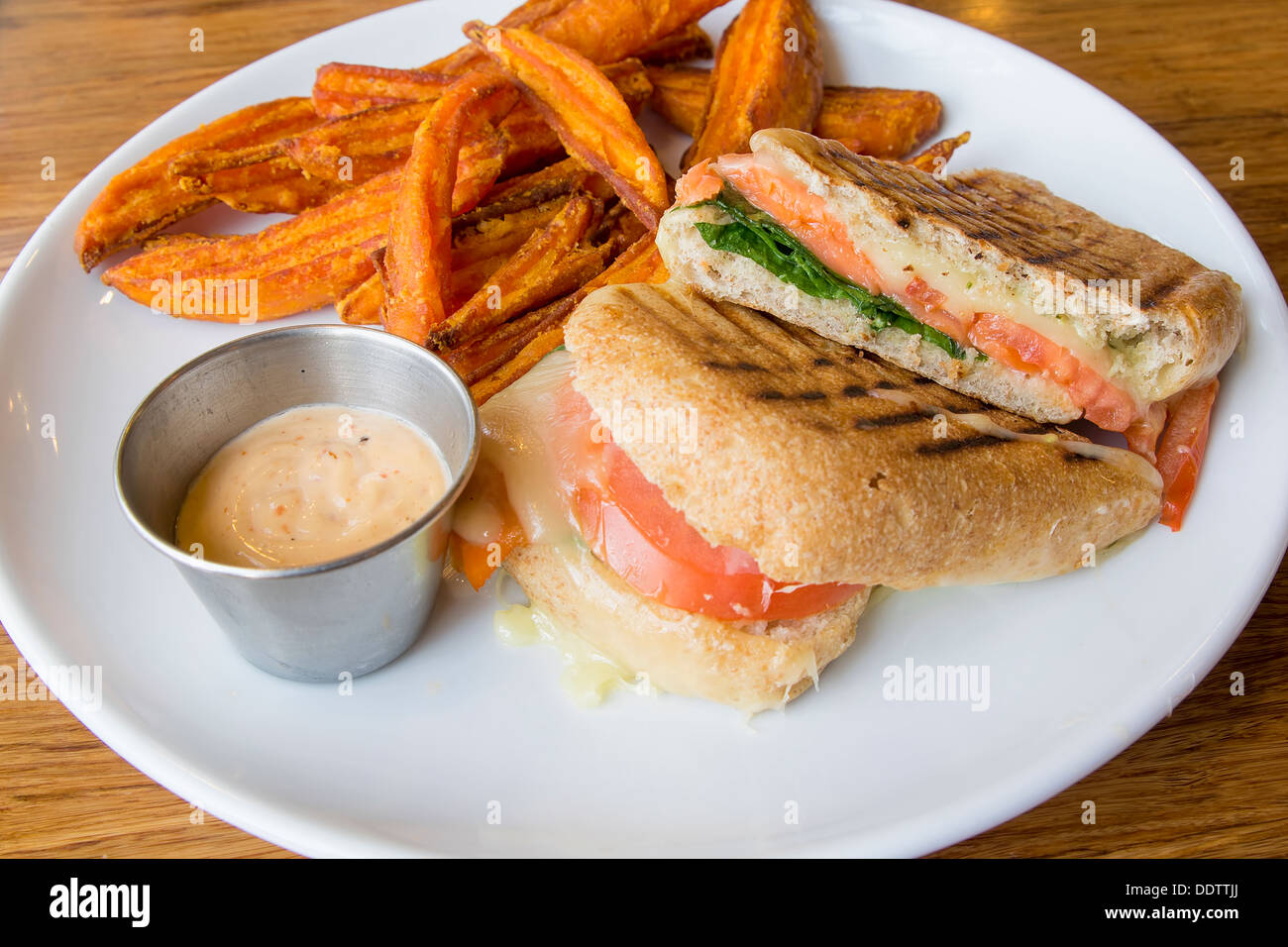 Smoked Salmon Spinach Tomato Mozzarella Cheese Pesto Mayo and Sweet