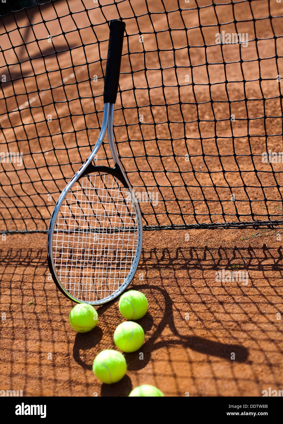 Sport, Tennis racket and balls Stock Photo Alamy
