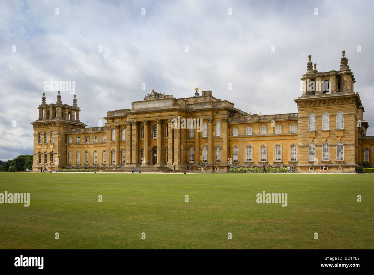 The Front Facade of Blenheim Palace in Woodstock, Oxfordshire, England Stock Photo