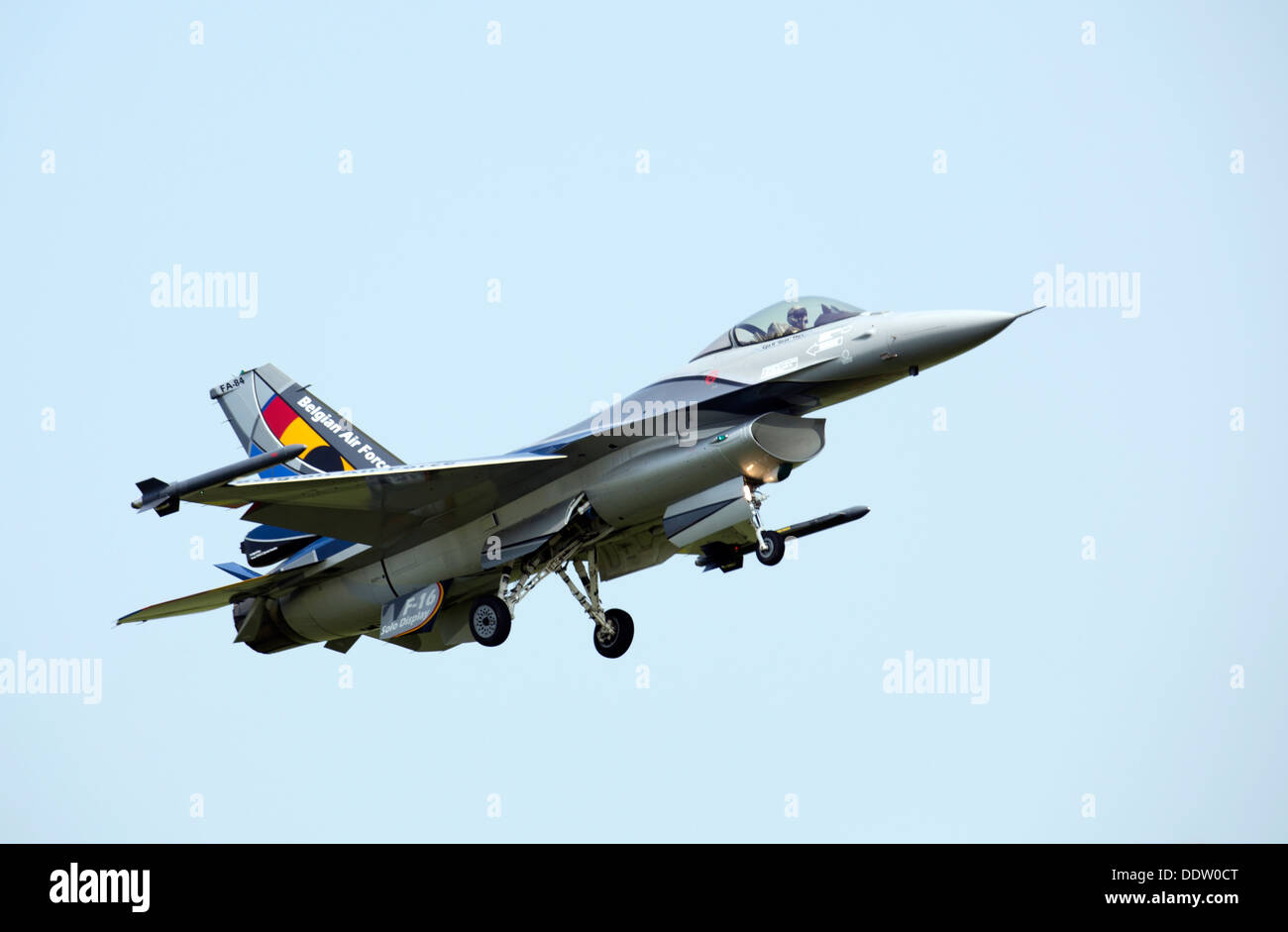 Belgian Air Force F16 Demonstration Aircraft Stock Photo